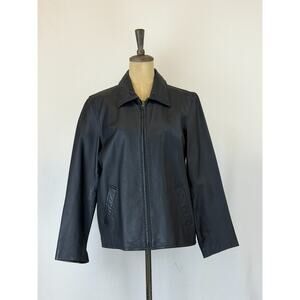 Vintage Y2K Dunne & Cole Black Leather Jacket #0331 SZ Large